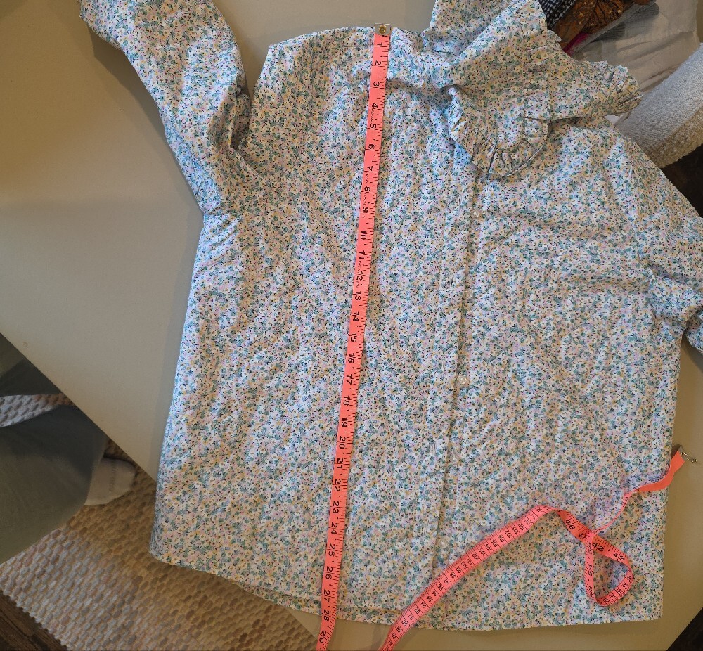 H&M Pastel Floral Ruffle-Collar Puffer Jacket - Picture 13 of 13